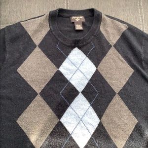 Dockers Long Sleeve XL Navy Argyle Sweater